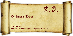 Kulman Dea névjegykártya
